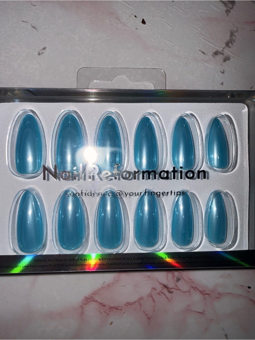 Nail Reformation Press-On Nails in Teal Blue